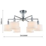 2611-6P, потолочная люстра, D650xH340, 6xE14x40W, excluded — изображение 3