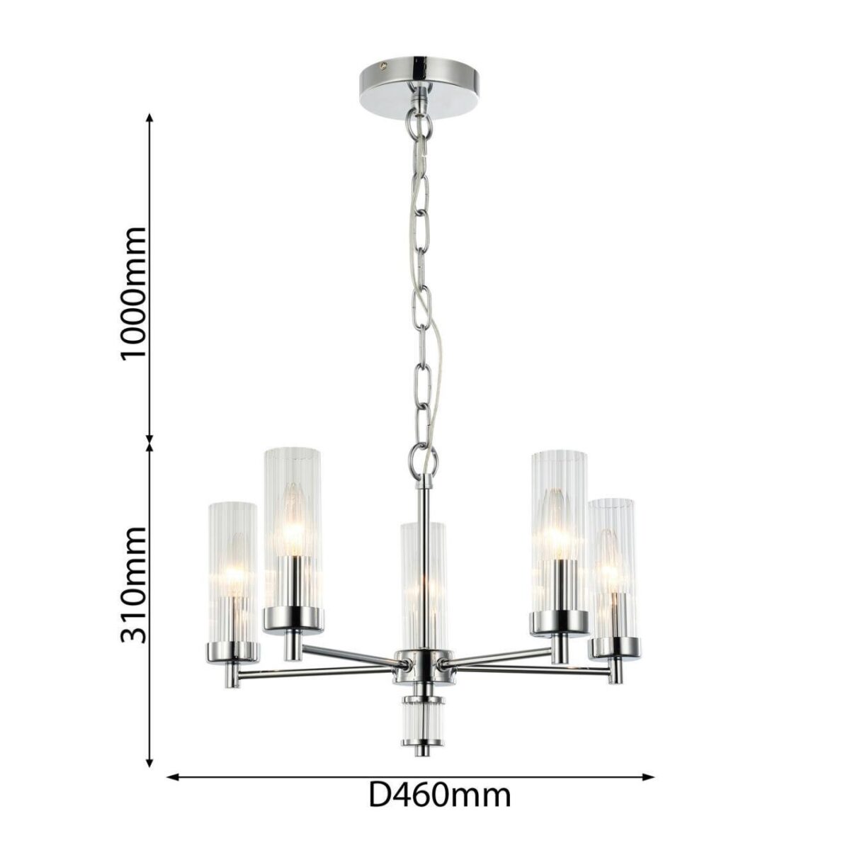 2672-5P, подвесная люстра, D460xH310/1310, 5xE14x40W, excluded — изображение 3