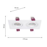 4647-2C, врезной светильник, L172xW92xH28, cutout:L150xW75, 2xGU10x35W, IP20, excluded — изображение 3