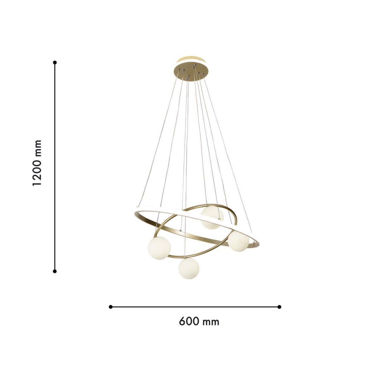 4185-6P, подвесная люстра, D600xH150/1200, 4xG9LEDx10W, excluded + LEDx70W + LEDx20W, 4725LM, 3000-6000K, included, remote control — изображение 3