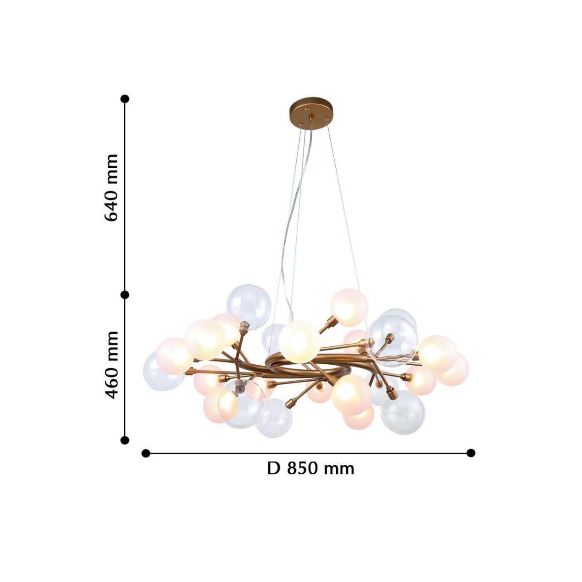 2515-15P, люстра подвесная, D850xH460/1100, 15xG9x40W, excluded — изображение 3