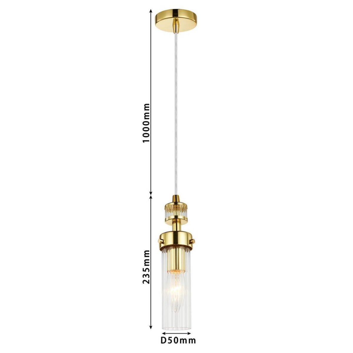 2820-1P, подвес, D100xH235/1270, 1xE14x40W, excluded — изображение 3