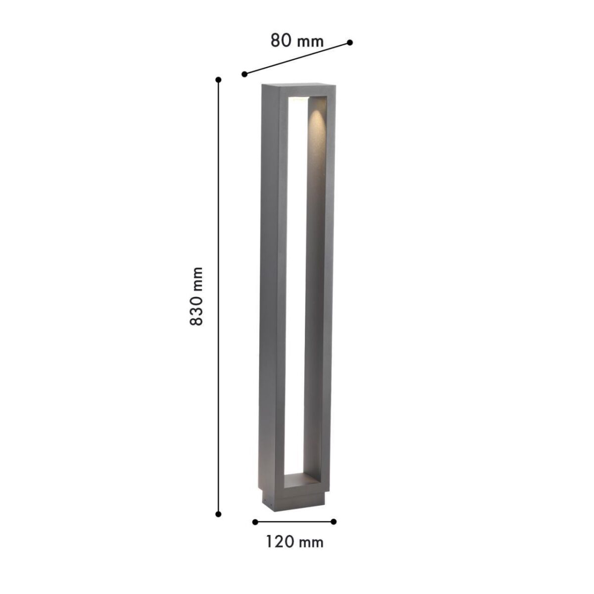 4414-1T, уличный светильник, L125xW80xH830, LEDx12W, 1050LM, 4000K, IP65, included — изображение 2