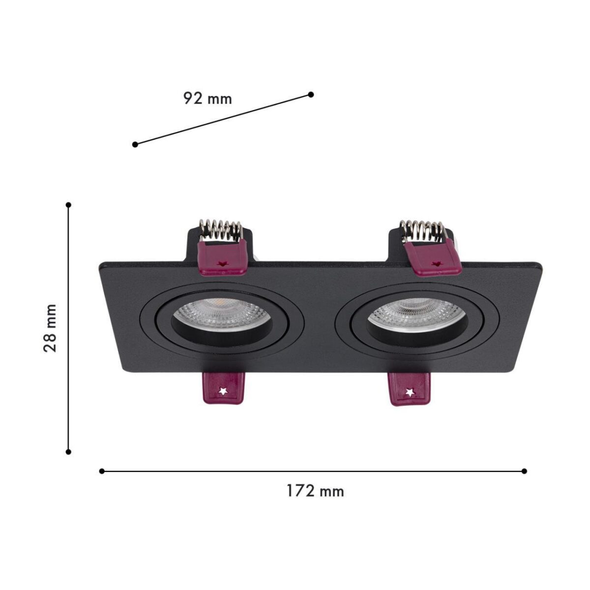 4646-2C, врезной светильник, L172xW92xH28, cutout:L150xW75, 2xGU10x35W, IP20, excluded — изображение 3