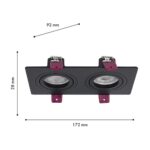 4646-2C, врезной светильник, L172xW92xH28, cutout:L150xW75, 2xGU10x35W, IP20, excluded — изображение 3