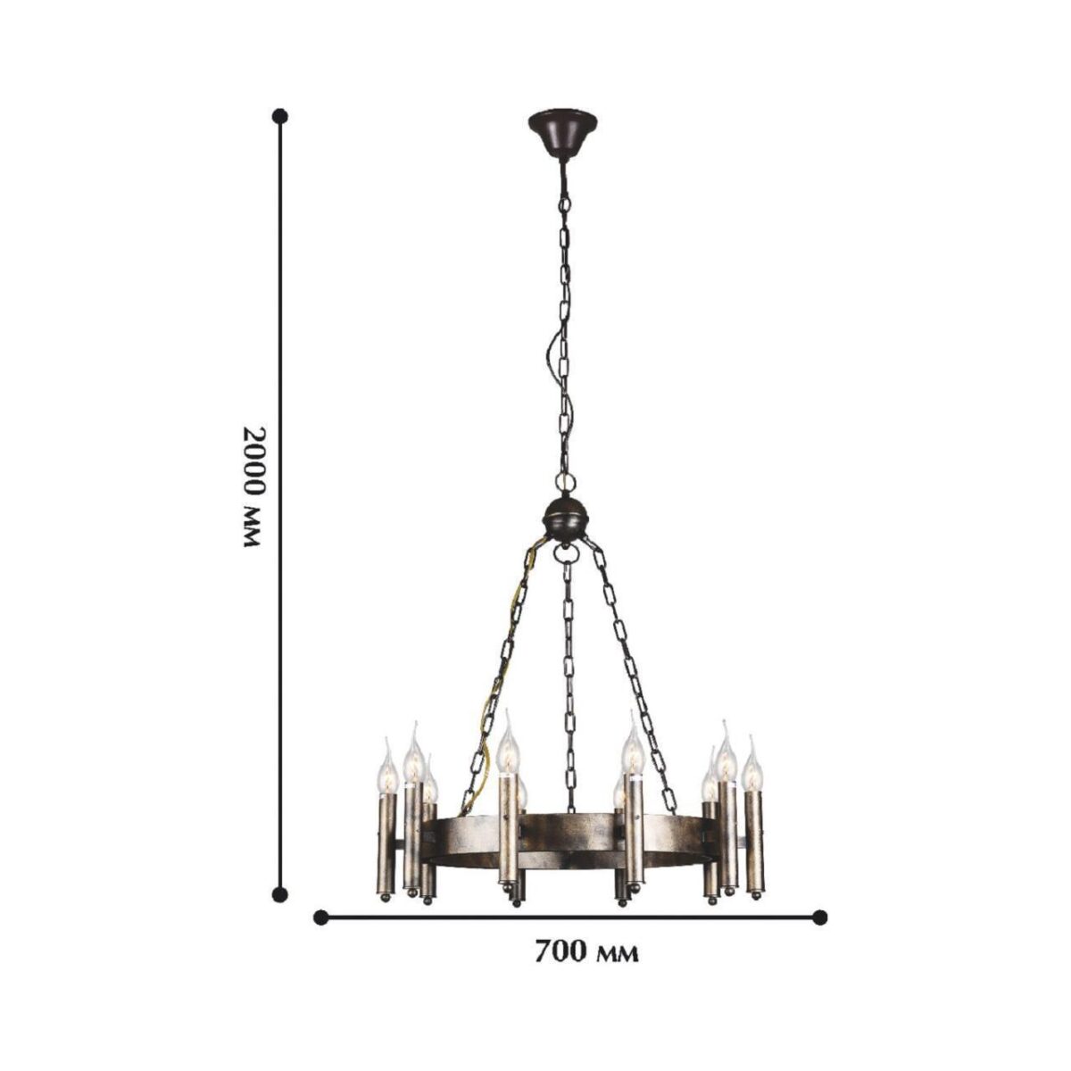 1144-10P, люстра подвесная, D700xH2000, 10xE14x60W, excluded — изображение 2