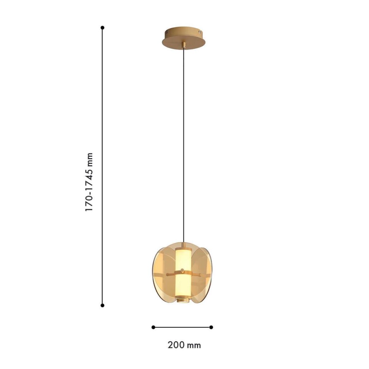 4624-1P, подвес, D200xH210/1745, LEDx10W, 490LM, 3000K, included — изображение 2