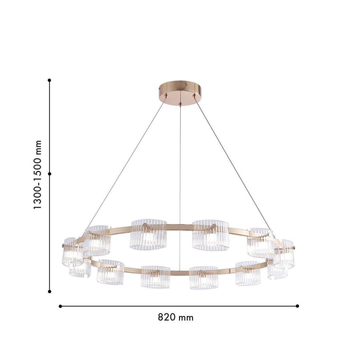 4248-12P, подвесная люстра, D820xH1300/1500, 12xLEDx5W, 1440LM, 4000K, included — изображение 2
