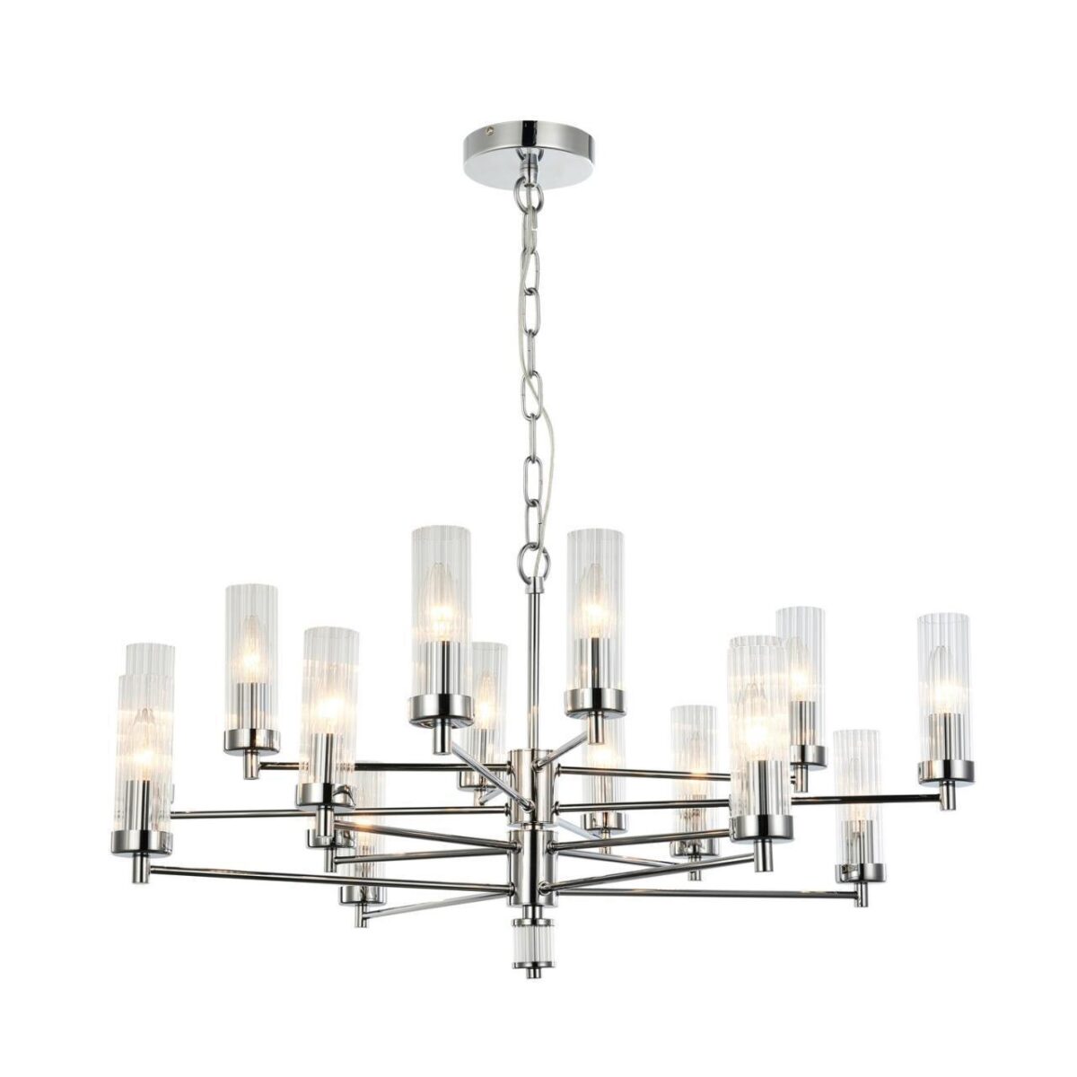 2672-16P, подвесная люстра, D850xH410/1410, 16xE14x40W, excluded 2672-16P, подвесная люстра, D850xH410/1410, 16xE14x40W, excluded — изображение 1