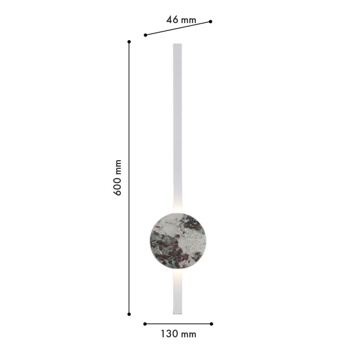 4447-1W, настенный светильник, D45xW130xH600, LEDx10W, 640LM, 4000K, included — изображение 3