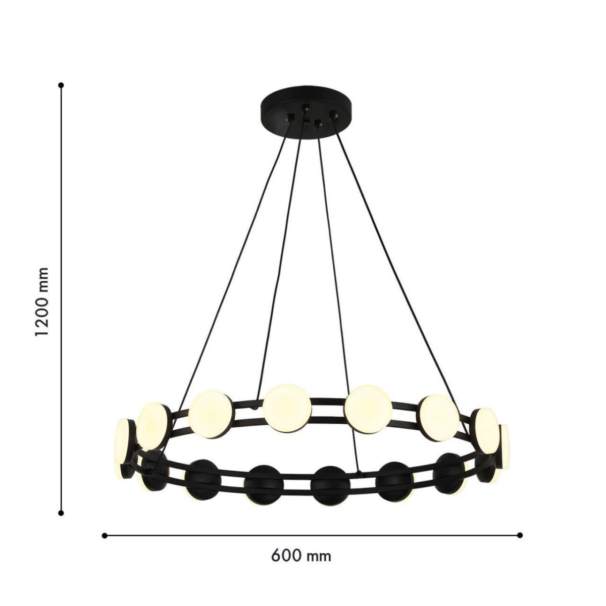 4601-6P, подвесная люстра, D600xH100/1200, 16xLEDx2W, 2880LM, 3000K, included — изображение 3