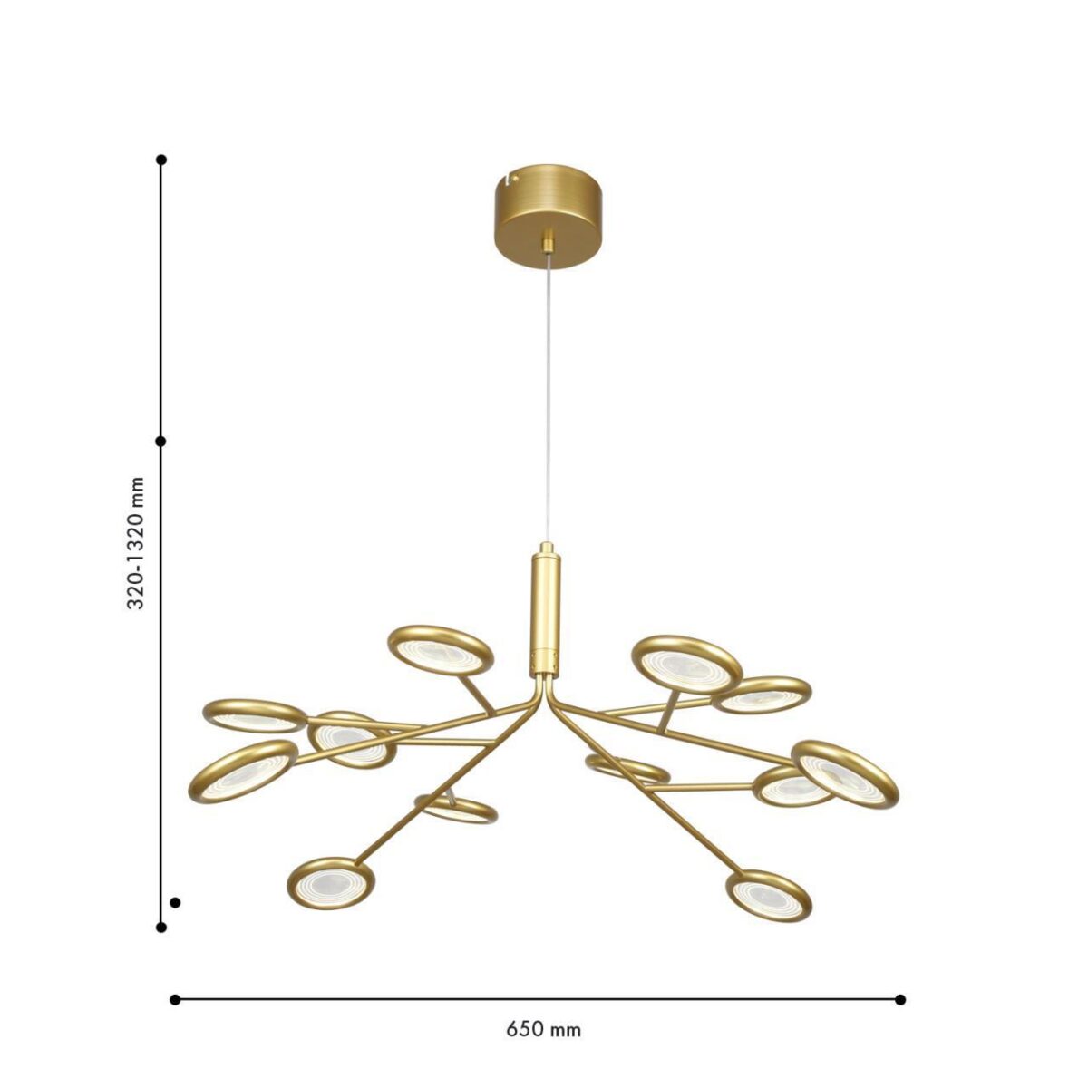 4253-12P, подвесная/потолочная люстра, D650xH320/1320, 12xLEDx3W, 3060LM, 4000K, included — изображение 4