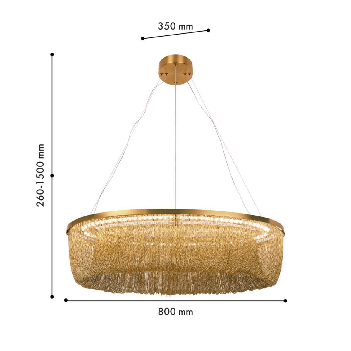 4491-8P, подвесная люстра, L800xW350xH260/1500, LEDx40W, 1100LM, 4000K, included — изображение 2