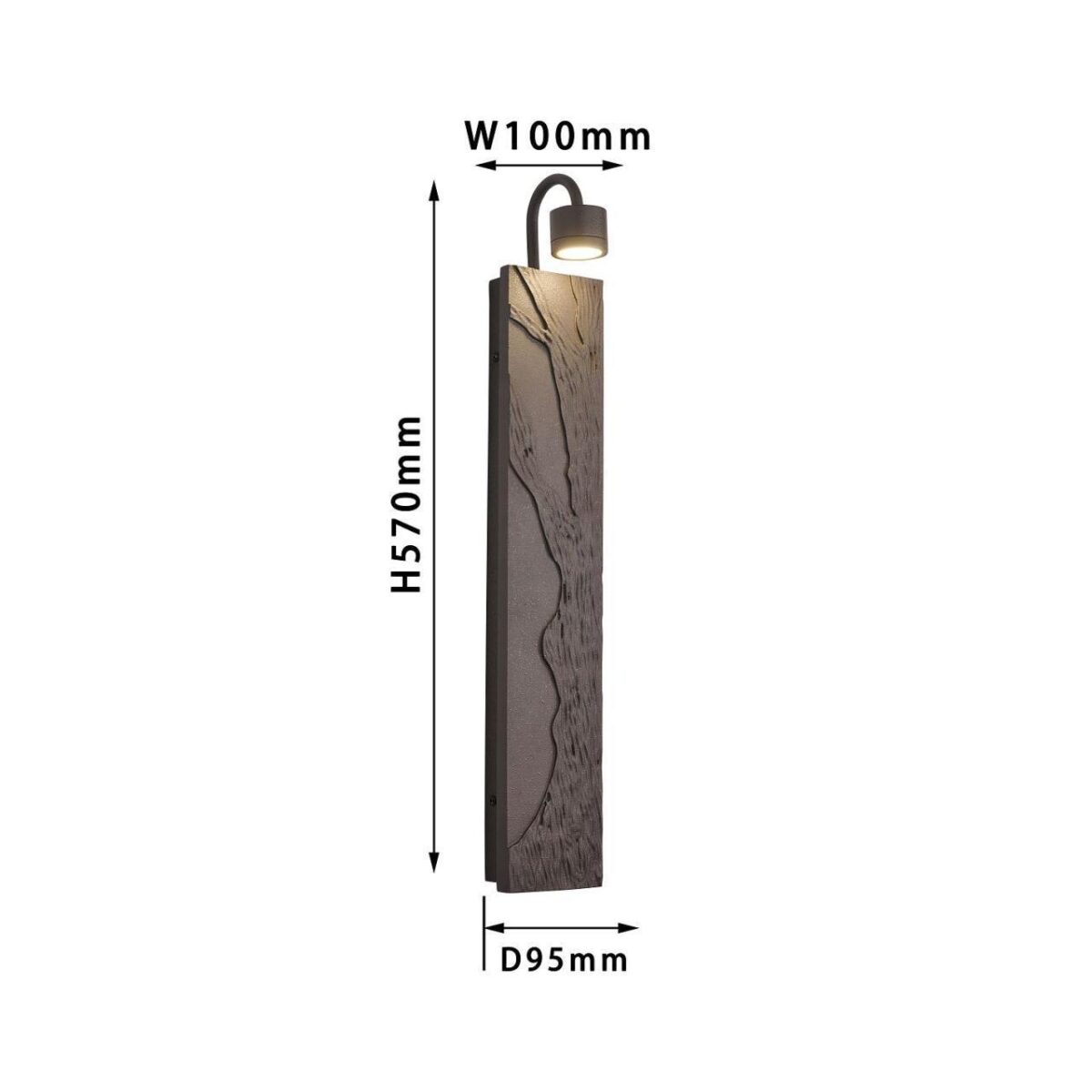 4128-1W, настенный светильник, D95xW100xH570, 1xLEDx5W, 450LM, 4000K, included — изображение 3
