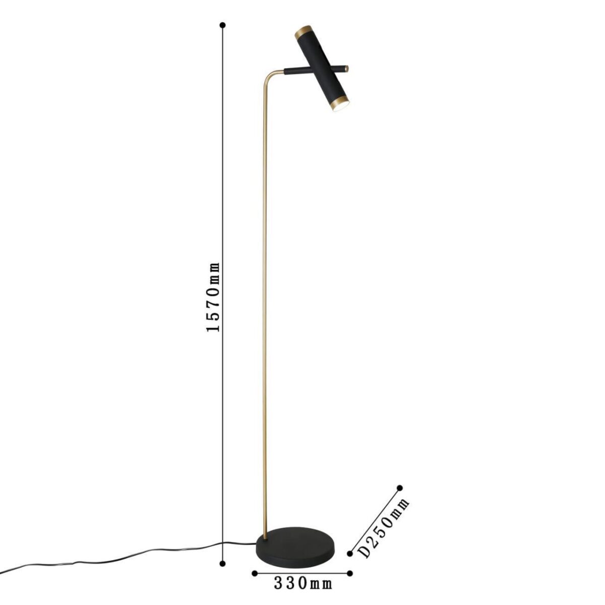 2324-2F, напольный светильник, D250xW330xH1570, 2xLEDx3W, 480LM, 4000K included — изображение 3