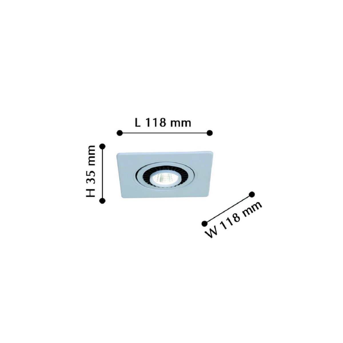 2417-1U, врезной светильник, L118xW118xH35, cutout:L95xW95, 1xLEDx5W, 400LM, 4000K, included — изображение 3