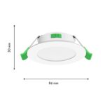 4644-1C, врезной светильник, D86xH30, cutout:D68, LEDx5W, 420LM/460LM/440LM, 3000K/4000K/6500K, IP44, CRI>80, beam angle:120, included — изображение 4