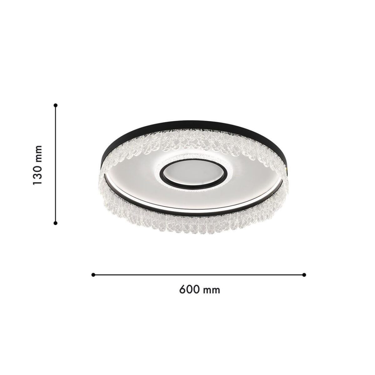 4187-2C, потолочная люстра, D600xH130, LEDx22W + LEDx136W, 7110LM, 3000-6000K, included, remote control — изображение 3