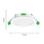 4645-1C, врезной светильник, D113xH30, cutout:D90, LEDx7W, 450LM/560LM/500LM, 3000K/4000K/6500K, IP44, CRI>80, beam angle:120, included — изображение 4