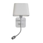 1687-2W, настенный светильник, D215xW180xH460, 1xE14x40W, excluded + 1xLEDx1W, 80LM, 4000K, included, switch — изображение 2