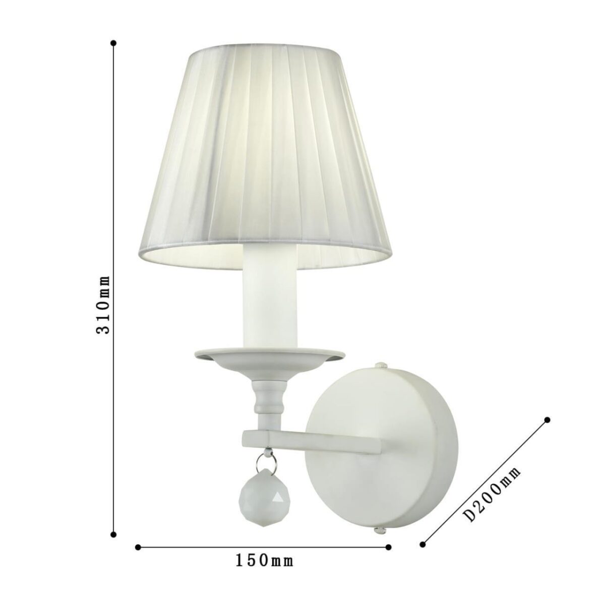 1705-1W, настенный светильник, D200xW150xH290, 1xE14x40W, excluded — изображение 3