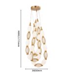 4559-3PC, подвесная/потолочная люстра, D200xH1780/2780 + D650xH890/1775 + D1980xH820/1725, 3xLEDx18W, 2910LM, 4000K, included — изображение 6