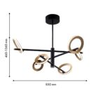 4322-6P, подвесная люстра, D850xH460/1360, 3xLEDx7W + 3xLEDx5W, 2880LM, 4000K, included — изображение 2