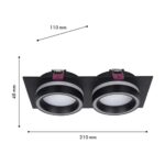 4651-2C, врезной светильник, L215xW108xH44, cutout:L186xW92, 2xGX53LEDx15W, IP20, excluded — изображение 3