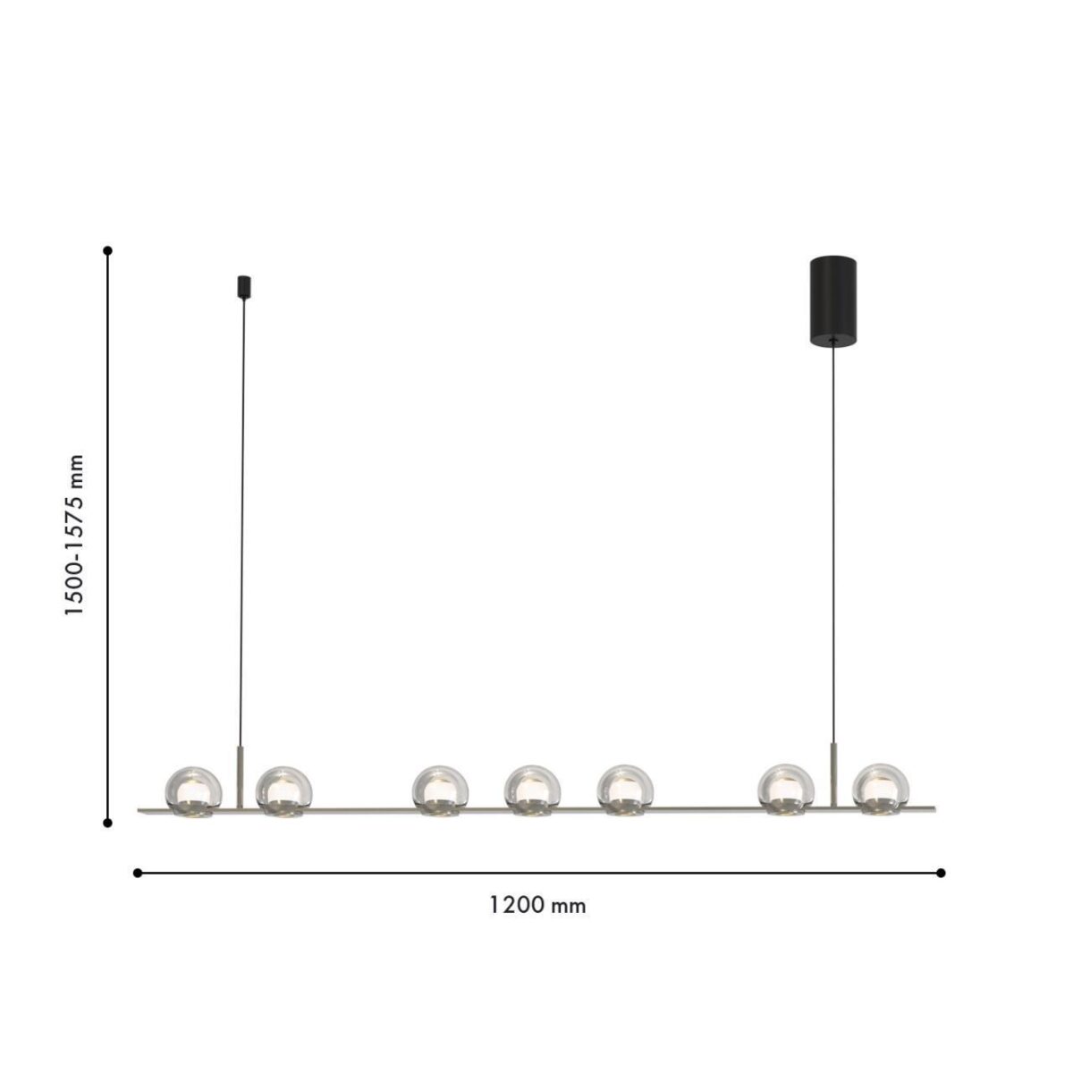4291-7P, подвесная люстра, L1200xH1500/1575, 7xLEDx7W, 3900LM, 4000K, included — изображение 2