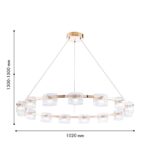 4248-15P, подвесная люстра, D1020xH1300/1500, 15xLEDx4.6W, 1800LM, 4000K, included — изображение 2