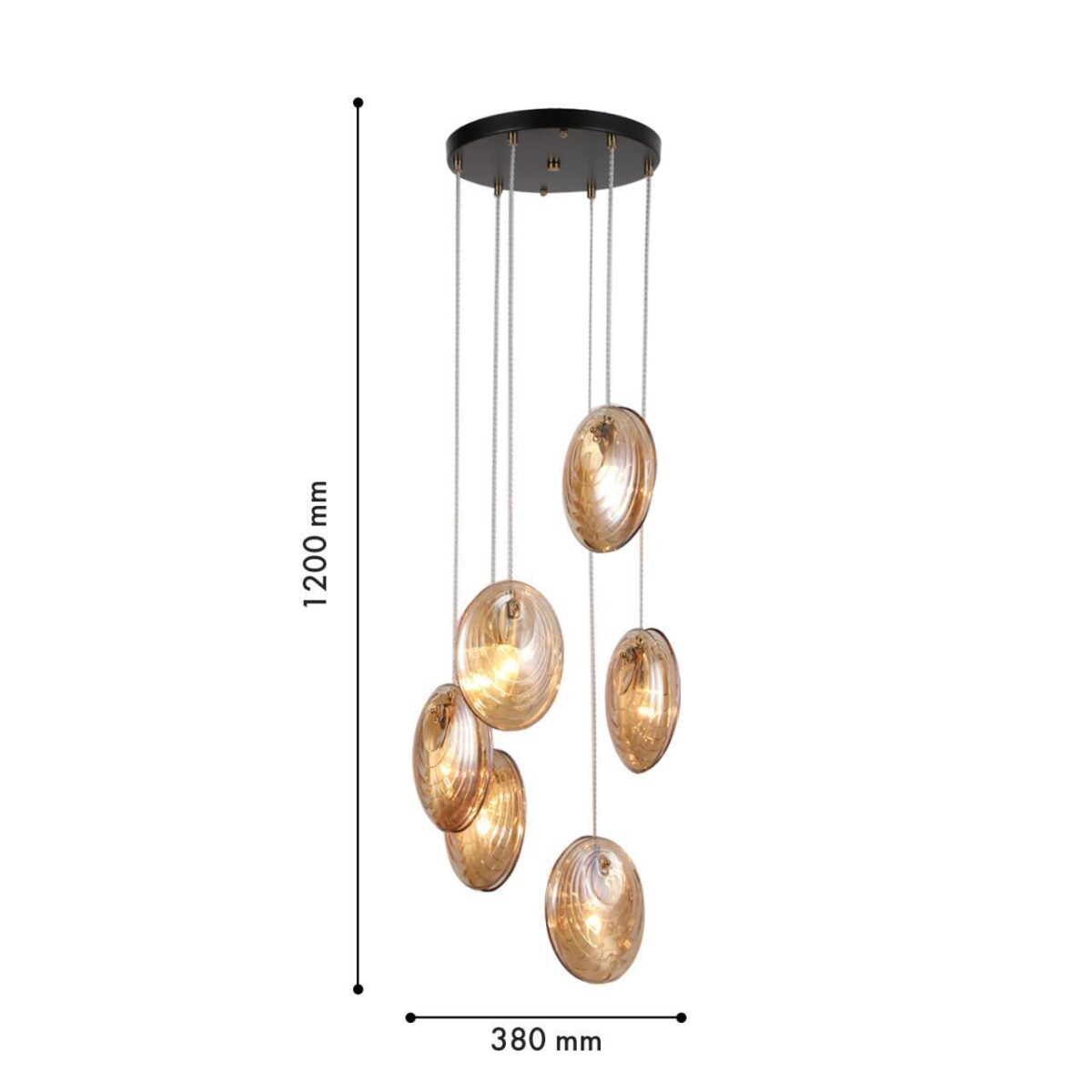 4485-6P, подвесная люстра, D380xH400/1200, 6xE14x60W, excluded — изображение 3
