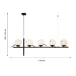 4106-5P, подвесная люстра, L1160xW150xH800/1200, 5xE27x60W, excluded — изображение 3