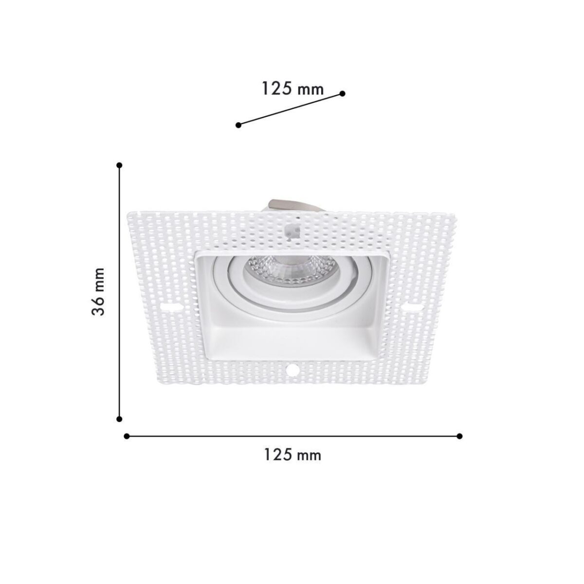 4534-1C, врезной светильник под штукатурку, L125xW125xH36, cutout:L80xW80, 1xGU10x35W, IP20, excluded — изображение 2