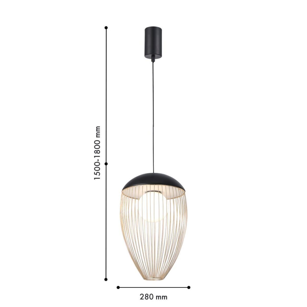 4241-1P, подвес, D280xH580/1800, LEDx7W, 650LM, 4000K, included — изображение 3