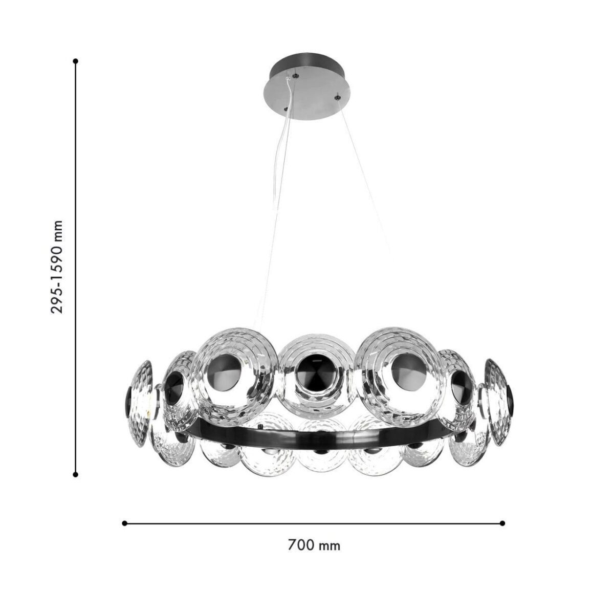 4643-16P, подвесная люстра, D700xH295/1590, LEDx72W, 8217LM, 4000K, included — изображение 2