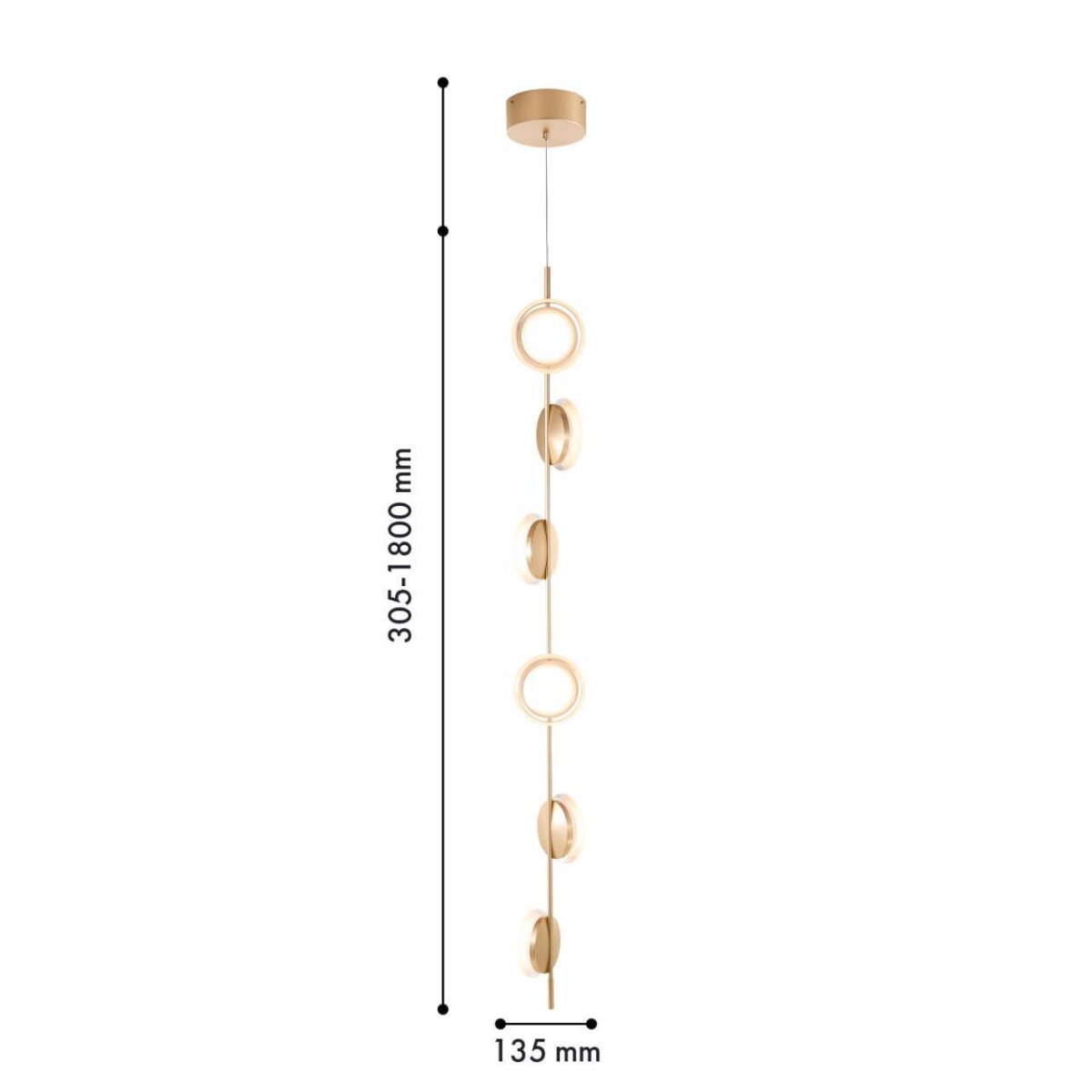 4334-6P1, подвес, D135xH1305/1800, 6xLEDx4W, 1920LM, 4000K, included — изображение 2