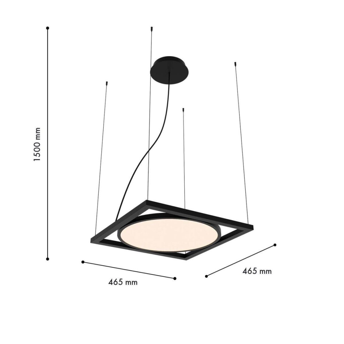 4637-1P, подвес, L460xW460xH500/1500, LEDx30W, 2625LM, 4000K, IP20, included — изображение 2