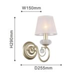 2665-1W, настенный светильник, D255xW150xH290, 1xE14x40W, excluded — изображение 3