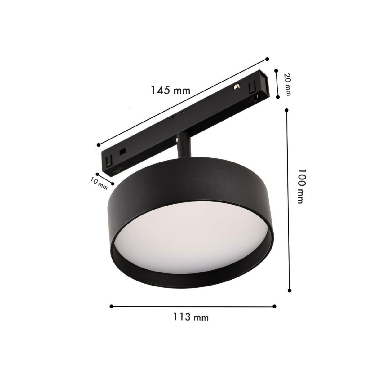 4583-1U, трековый светильник, D113xL145xH100, LEDx12W, 48V, 750LM, 2700-5700K, CRI>90, beam angle:100, included — изображение 3