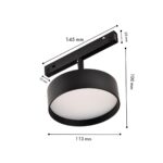 4583-1U, трековый светильник, D113xL145xH100, LEDx12W, 48V, 750LM, 2700-5700K, CRI>90, beam angle:100, included — изображение 3