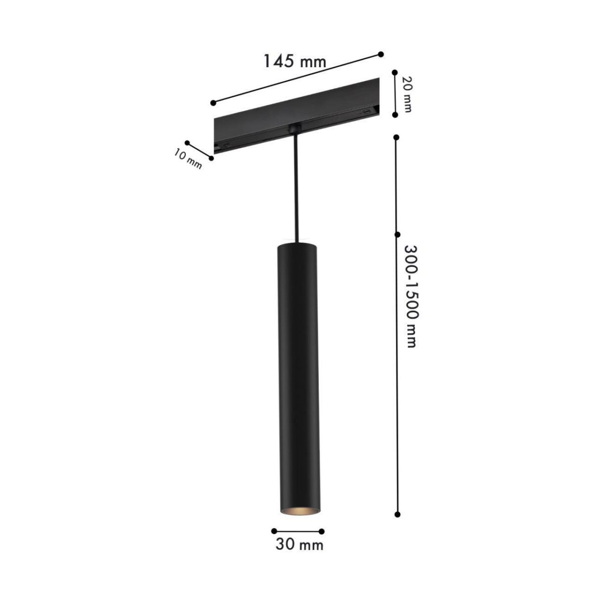 4586-1P, трековый светильник, D30xL145xH1500, LEDx6W, 48V, 410LM, 2700-5700K, CRI>90, beam angle:24, included — изображение 3