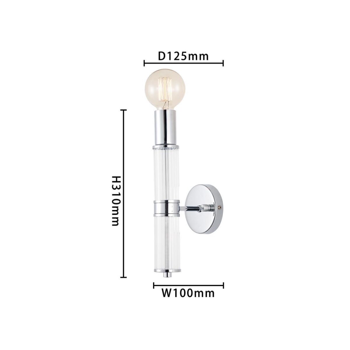 4005-1W, настенный светильник, D125xW100xH310, 1xE27x60W, excluded, dimmer — изображение 3