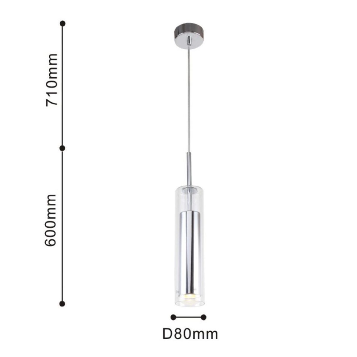 2555-1P, подвес, D80xH600/1310, 1xGU10LEDx5W, excluded — изображение 3