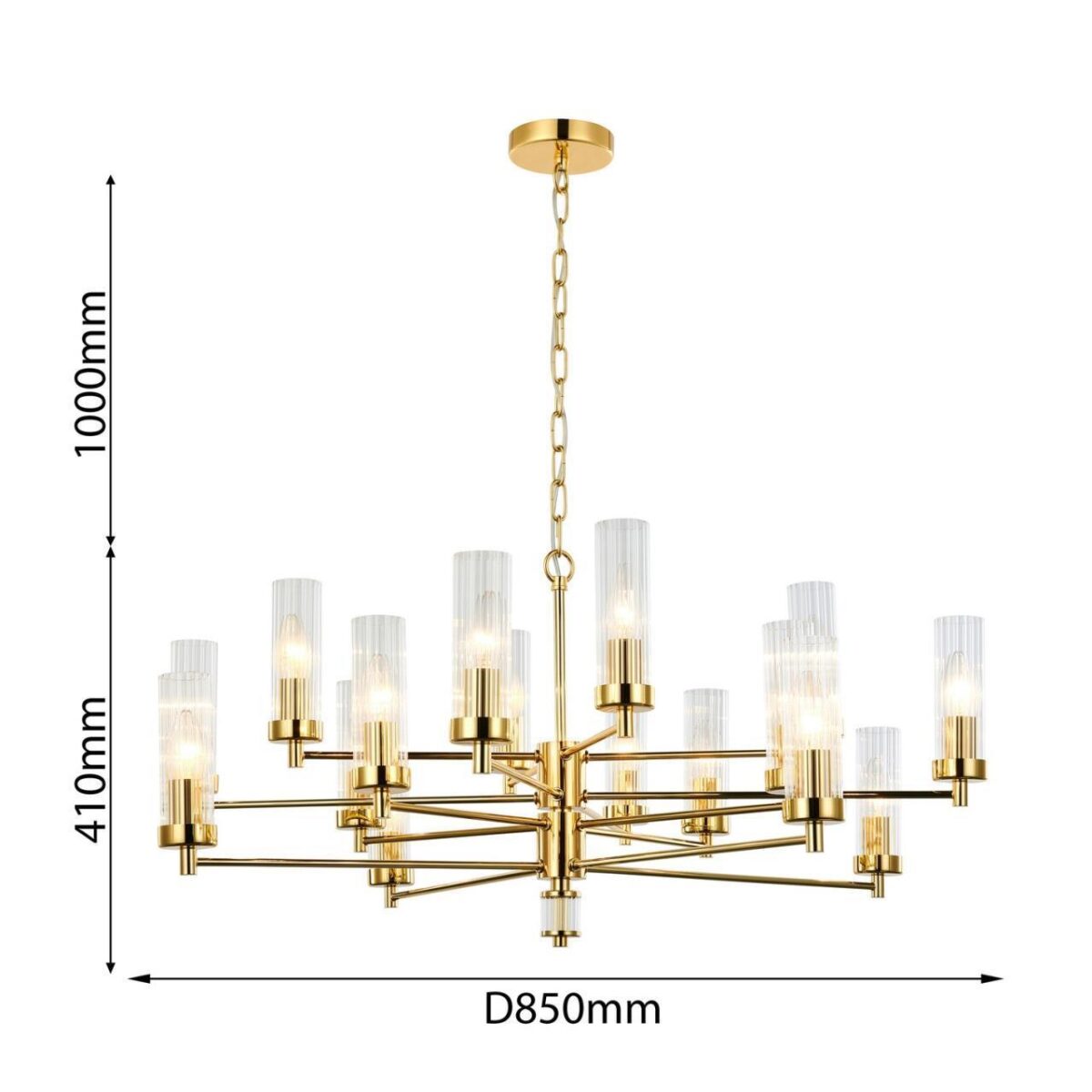 2673-16P, подвесная люстра, D850xH410/1410, 16xE14x40W, excluded — изображение 3