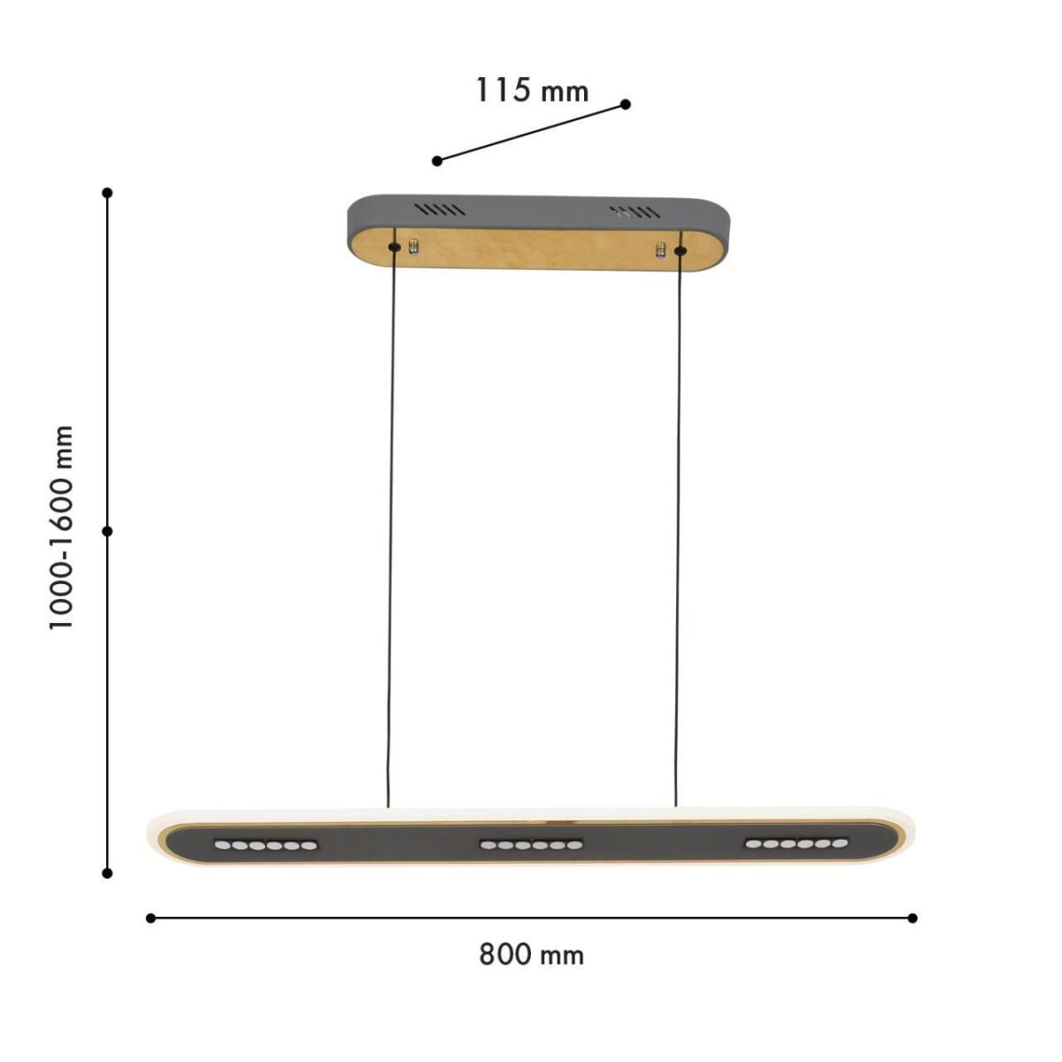 4472-3P, подвесная люстра, L800xW115xH1000/1600, LEDx63W, 4600LM, 3000-6500K, included, remote control — изображение 3