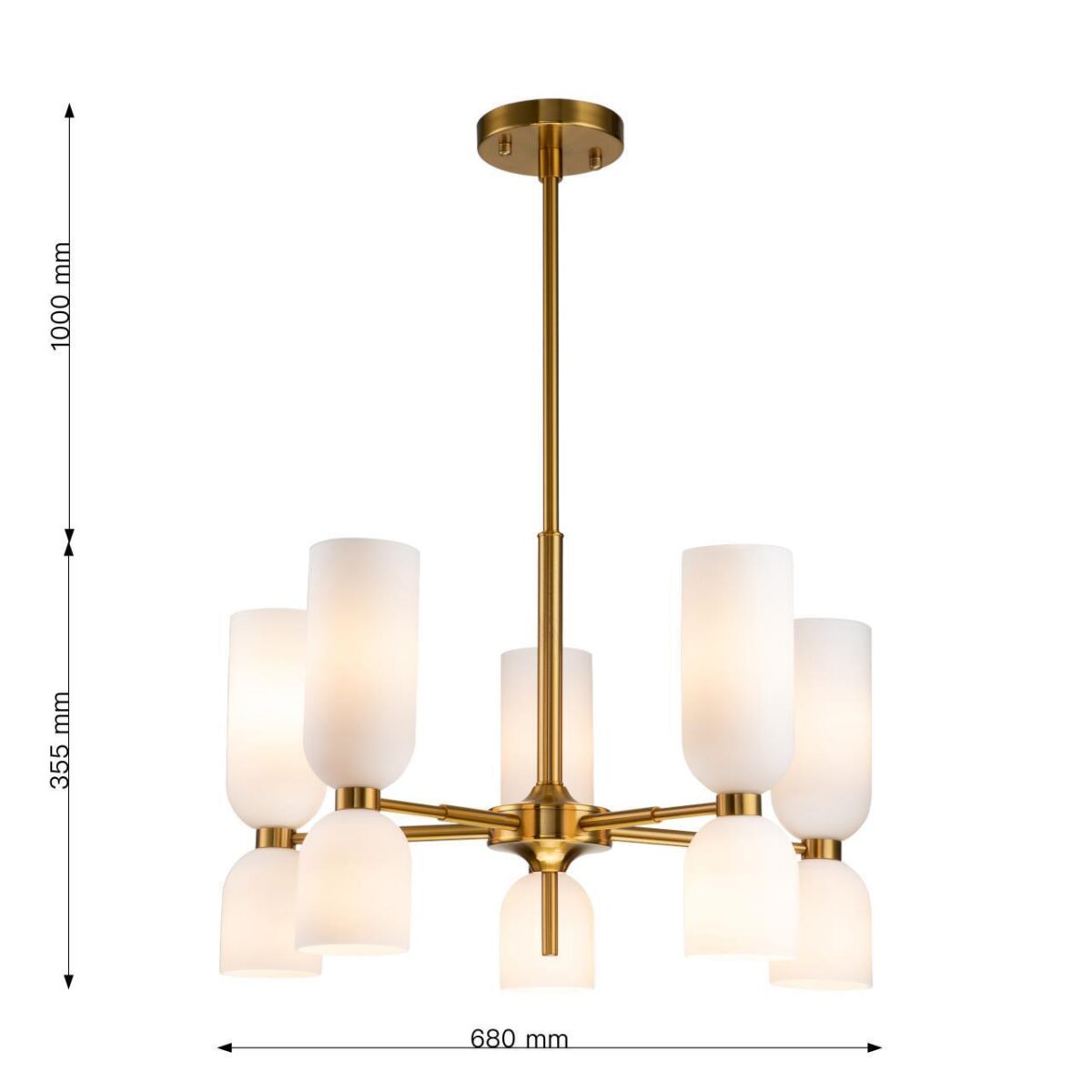 2876-5P, подвесная люстра, D680*H550/850, 10xE14x40W, excluded — изображение 3