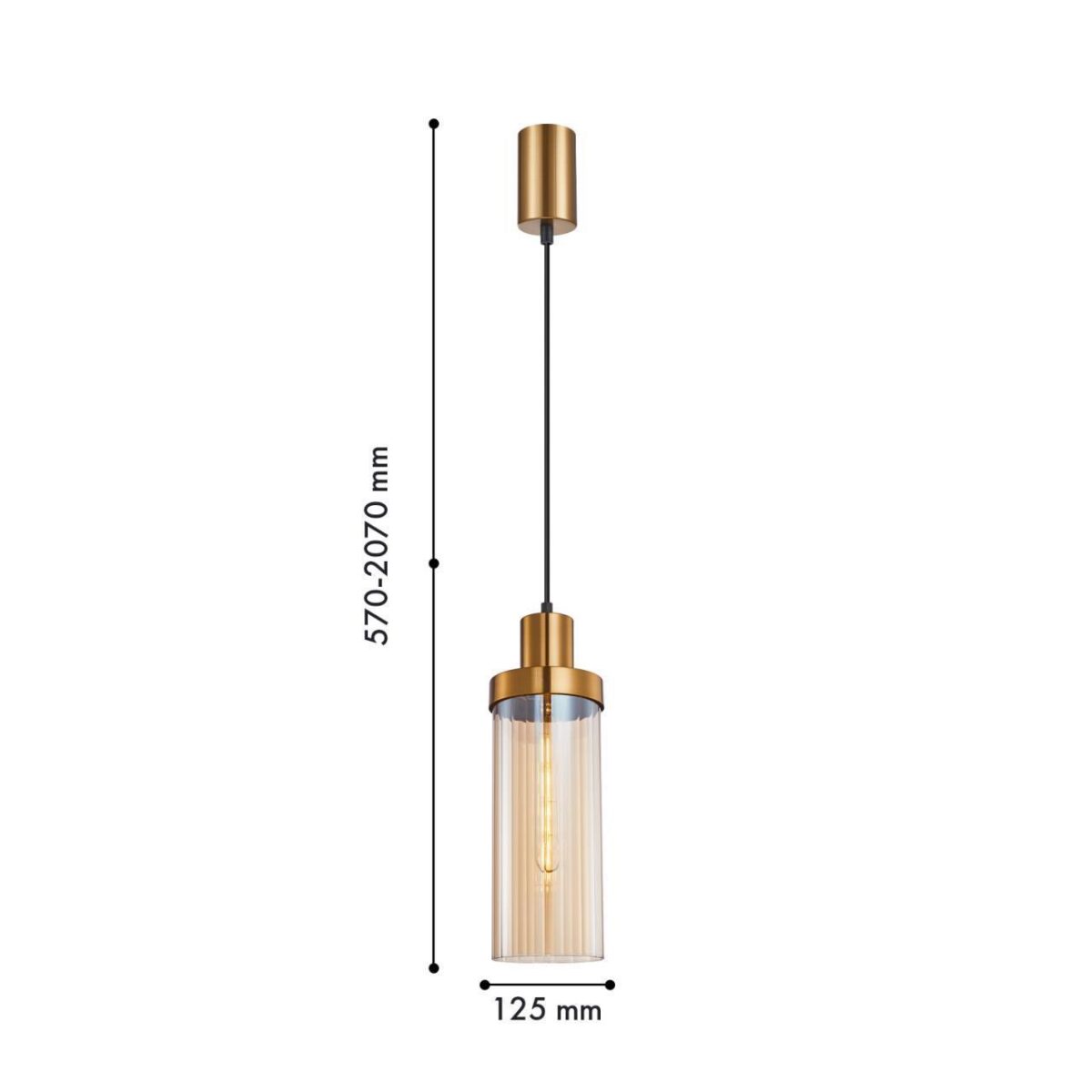 4362-1P, подвес, D125xH570/2070, 1xE27x40W, excluded — изображение 2