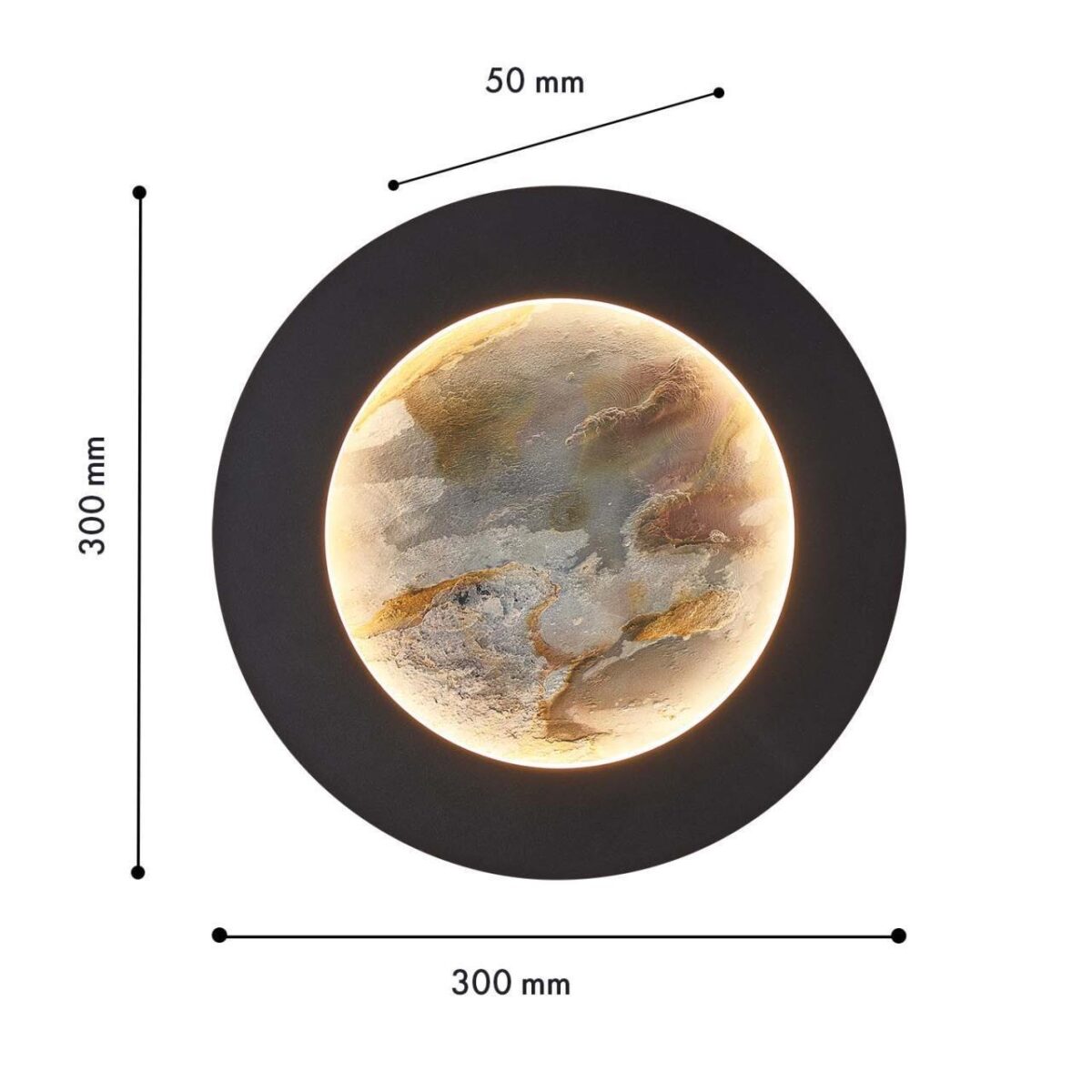 4596-1W, настенный светильник, D50xW300xH300, LEDx24W, 336LM, 4000K, CRI>90, included — изображение 2