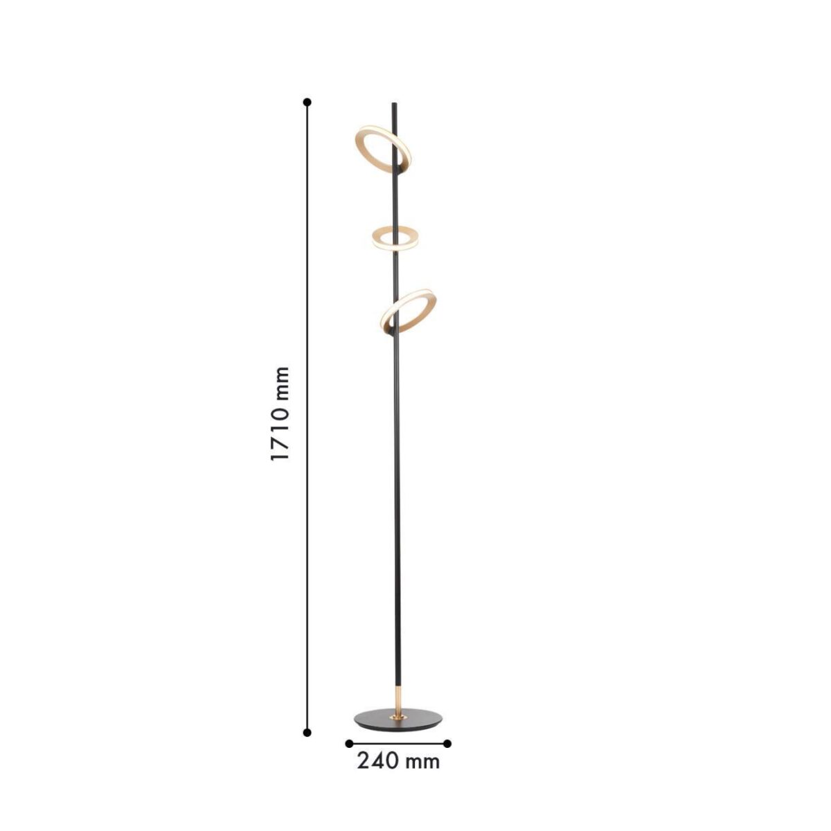 4322-3F, напольный светильник, D240xH1710, 2xLEDx7W + 1xLEDx5W, 1520LM, 4000K, included, switch — изображение 2