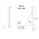 4044-1W, уличный светильник, D50xL800xW80, LEDx18W, 1440LM, 4000K, IP67, included — изображение 8